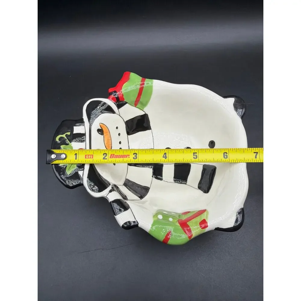 Fitz & Floyd Frosty’s Frolic Snowman Snack Bowl 2011 NIB Christmas Holiday